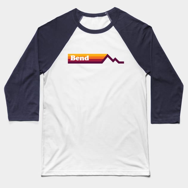 Bend Oregon Retro Design Baseball T-Shirt by PodDesignShop